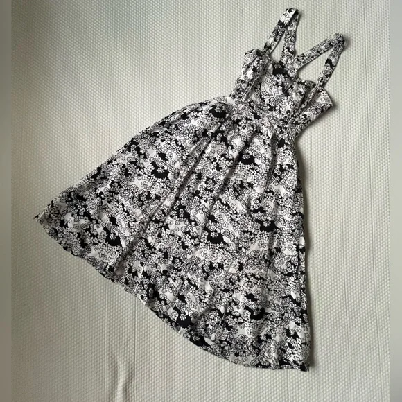 Anthropologie Black & White Floral Linen Midi Dress – Size M – NWT - Picture 2 of 6